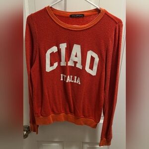 Wildfox Vibrant Red Ciao Italia Pullover